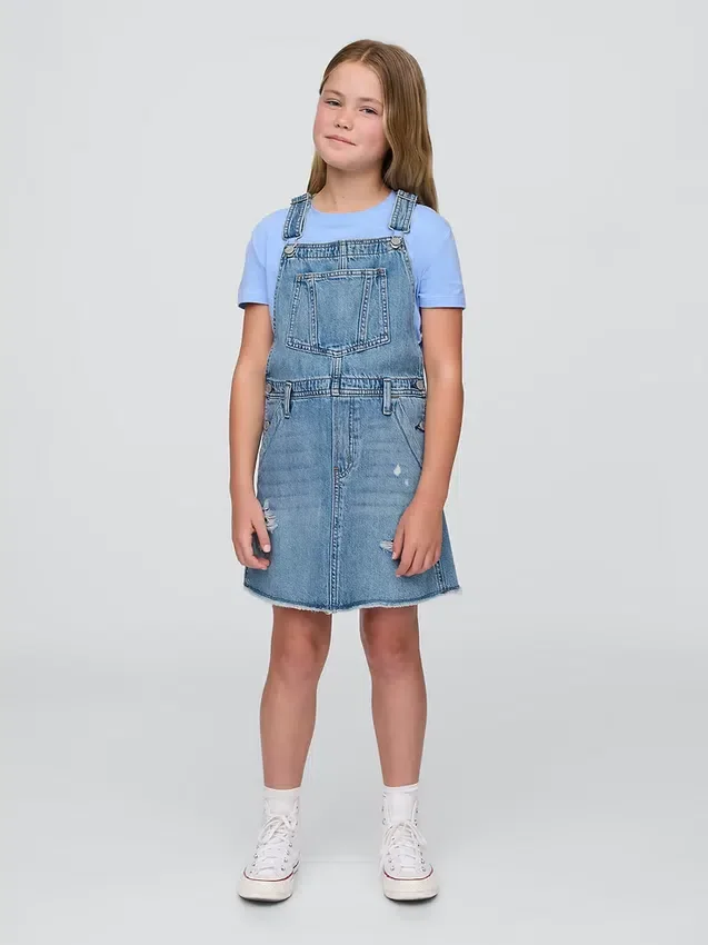 Abito a salopette in denim per bambini
