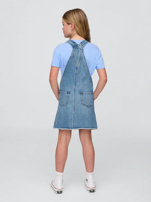 Abito a salopette in denim per bambini