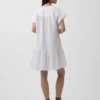 Abito camicia in garza di cotone con vita bassa