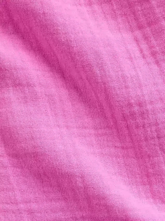 Abito camicia in garza di cotone con vita bassa