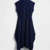 Abito camicia in popeline con orlo a fazzoletto