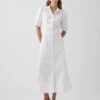 Abito camicia lungo con maniche a campana
