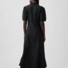 Abito camicia lungo con maniche a campana