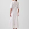 Abito camicia lungo con maniche a campana