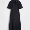 Abito camicia lungo con maniche a campana