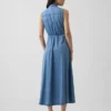 Abito-camicia lungo in denim morbidissimo