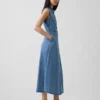 Abito-camicia lungo in denim morbidissimo