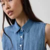 Abito-camicia lungo in denim morbidissimo