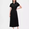 Abito camicia midi in misto lino