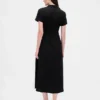 Abito camicia midi in misto lino