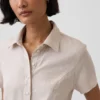 Abito camicia midi in misto lino