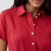 Abito camicia midi in misto lino
