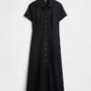 Abito camicia midi in misto lino
