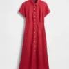 Abito camicia midi in misto lino