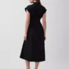 Abito camicia midi in popeline con vita stretta