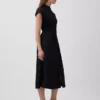 Abito camicia midi in popeline con vita stretta