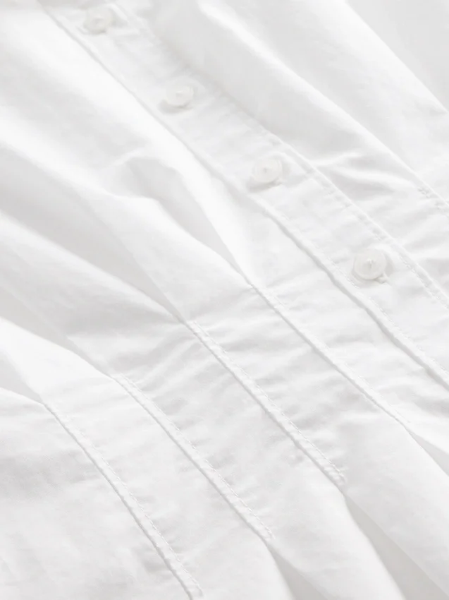 Abito camicia midi in popeline con vita stretta