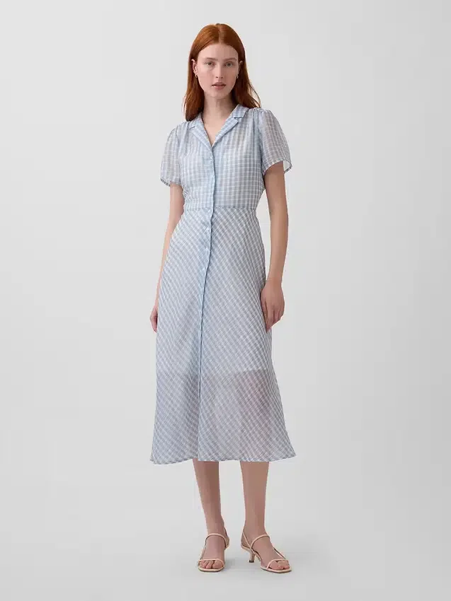 Abito camicia midi trasparente