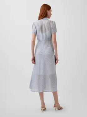 Abito camicia midi trasparente
