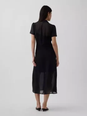 Abito camicia midi trasparente