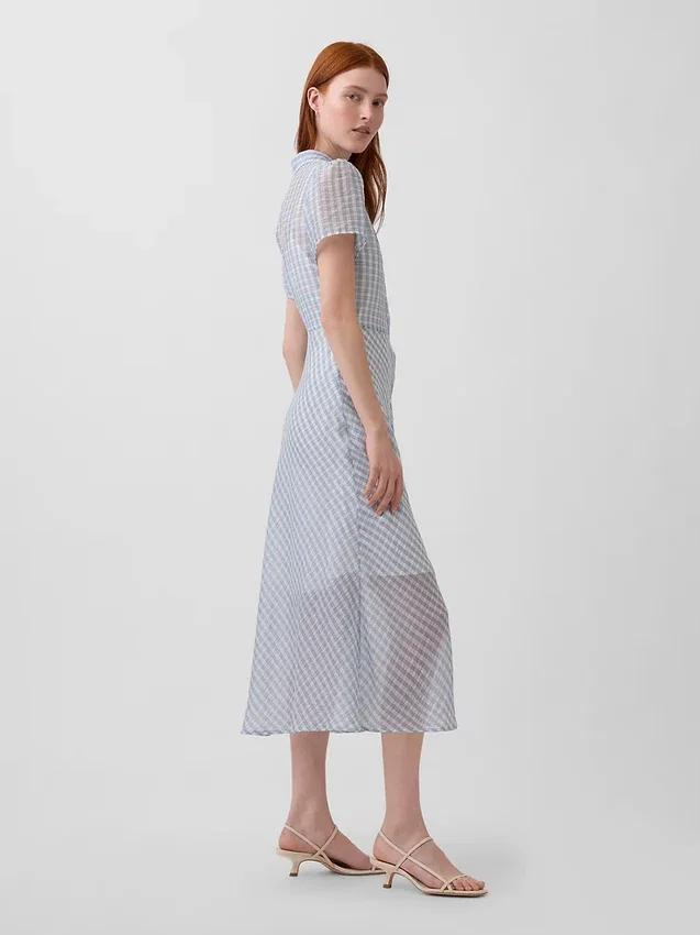 Abito camicia midi trasparente