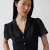 Abito camicia midi trasparente