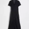 Abito camicia midi trasparente