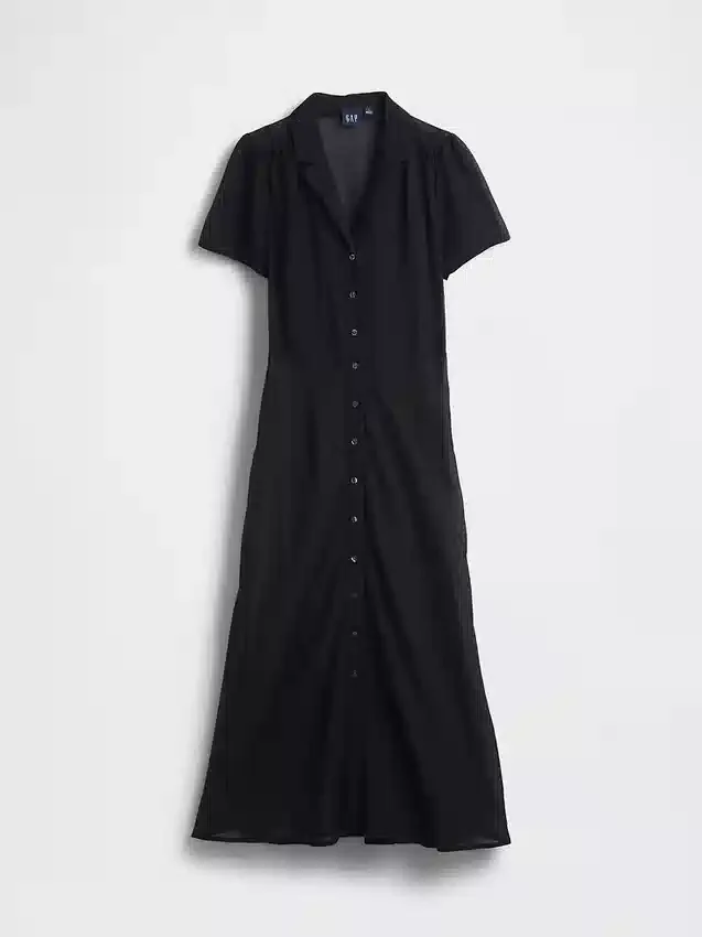 Abito camicia midi trasparente