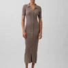Abito cardigan midi CashSoft con collo a costine