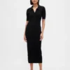 Abito cardigan midi CashSoft con collo a costine