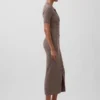 Abito cardigan midi CashSoft con collo a costine
