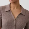 Abito cardigan midi CashSoft con collo a costine