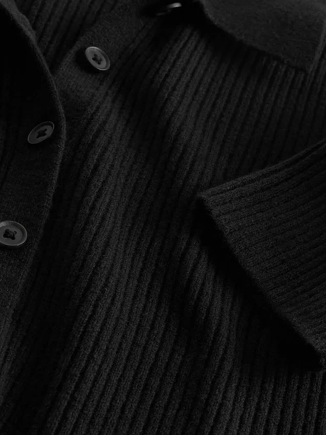 Abito cardigan midi CashSoft con collo a costine