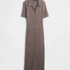 Abito cardigan midi CashSoft con collo a costine