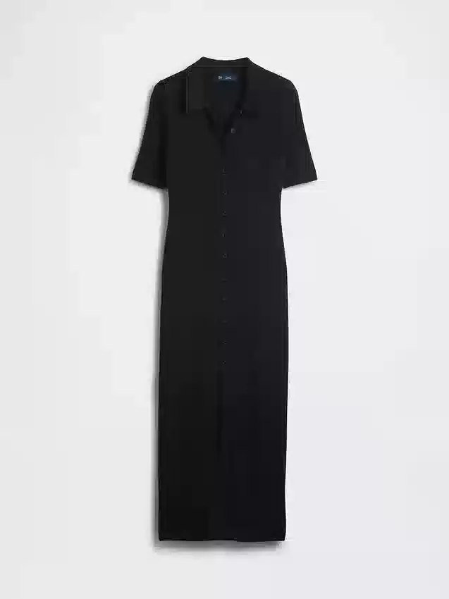Abito cardigan midi CashSoft con collo a costine