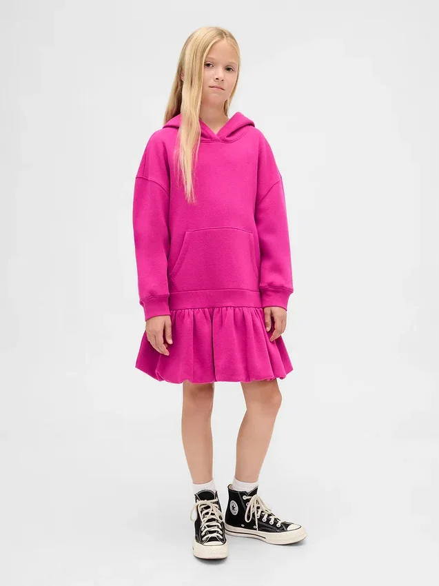 Abito felpa oversize con cappuccio per bambini
