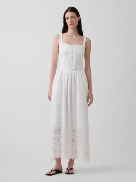 Abito lungo a corsetto con allacciatura
