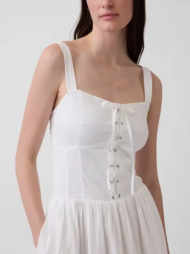 Abito lungo a corsetto con allacciatura