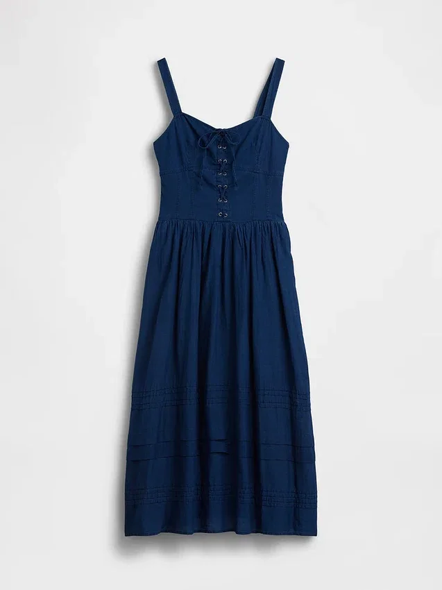 Abito lungo a corsetto con allacciatura