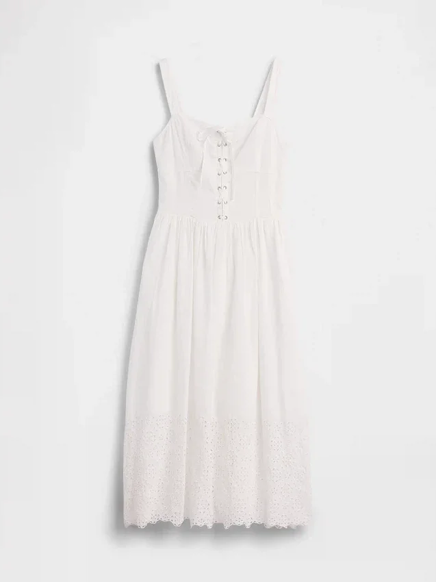 Abito lungo a corsetto con allacciatura