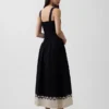 Abito lungo a corsetto con vita bassa in misto lino