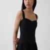 Abito lungo a corsetto con vita bassa in misto lino