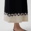 Abito lungo a corsetto con vita bassa in misto lino