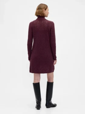 Abito maglione a collo alto in punto Pointelle CashSoft