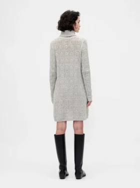 Abito maglione a collo alto in punto Pointelle CashSoft