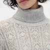 Abito maglione a collo alto in punto Pointelle CashSoft