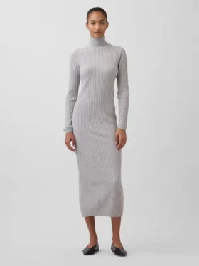 Abito-maglione lungo a collo alto CashSoft