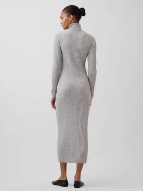 Abito-maglione lungo a collo alto CashSoft