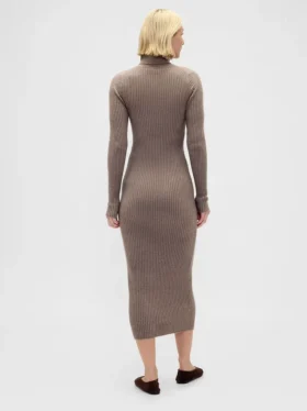 Abito-maglione lungo a collo alto CashSoft