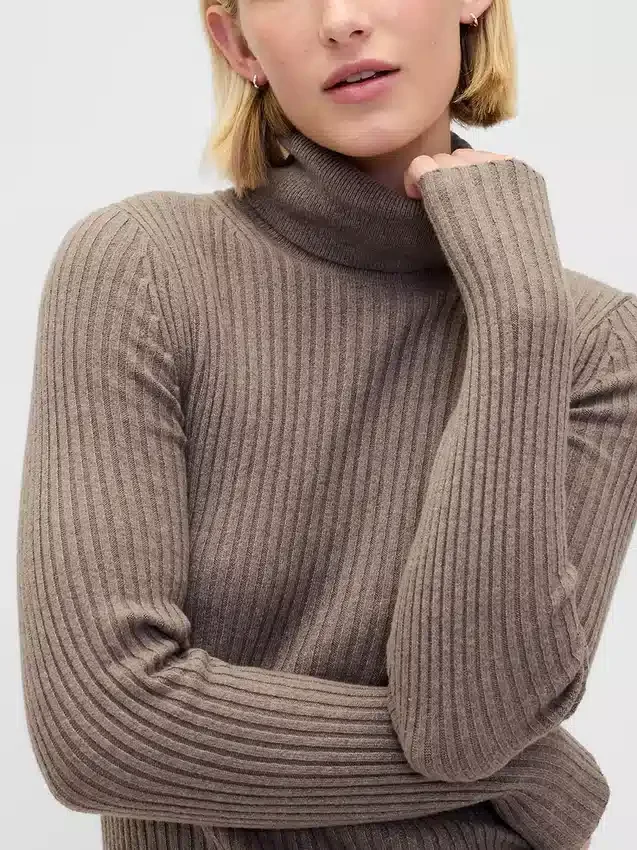 Abito-maglione lungo a collo alto CashSoft